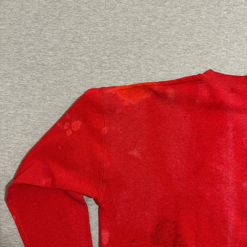 Vintage Disney Mickey Mouse MVP Embroidered Red Crewneck Sweatshirt Mens Size L